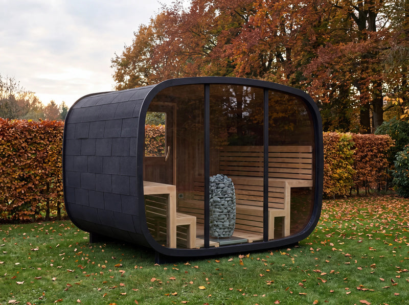 Sauna Vision mit transparenter Verglasung